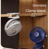 Portable Car Fan 360 Rotate Speeds Desk Fan USB LED Night Light with Clip  Small Desk Fan Outdoor Camping Fan Car Accessories