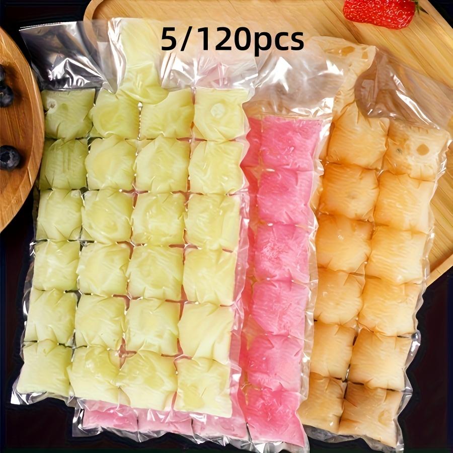 Disposable Self-Sealing Ice Cube Bags, 150ml PE Ice Maker Pouches for Easy Ice Making and Storage, 10 Pack