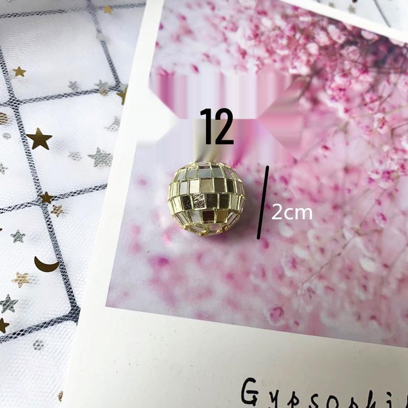 Mirror Ball Lace Glass Ornaments for Birthday Cake Decoration and Pastry Arrangements