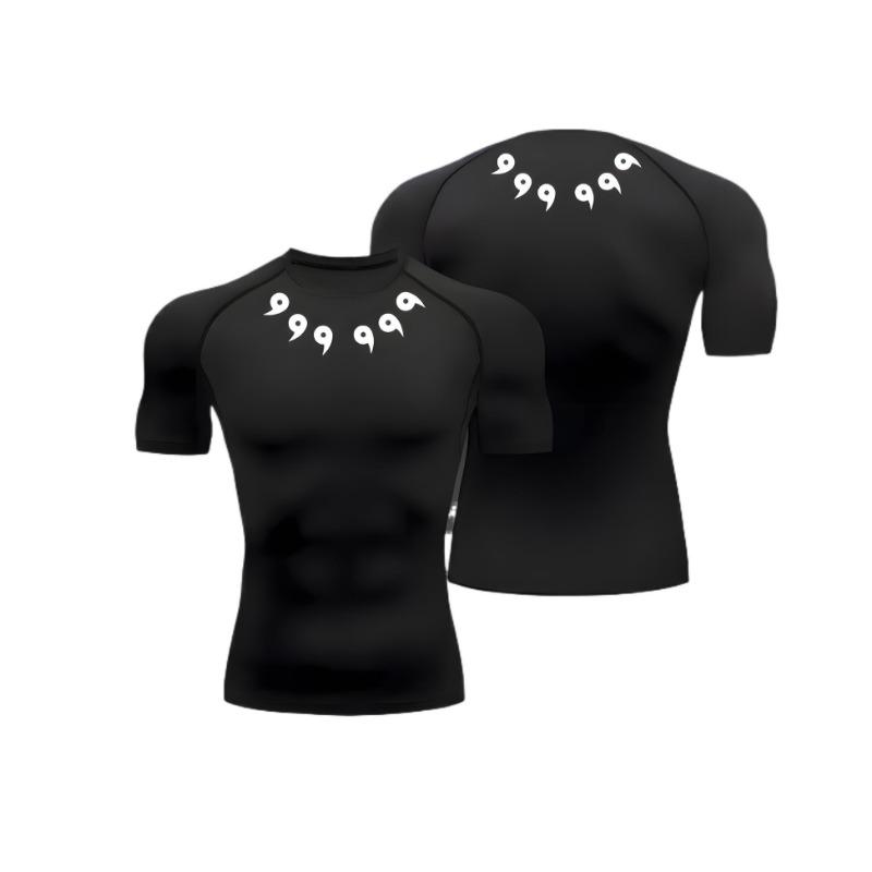 Anime Compression Shirt Men s Print Summer Short Sleeve Rash Guard Gym Workout T-Shirt S