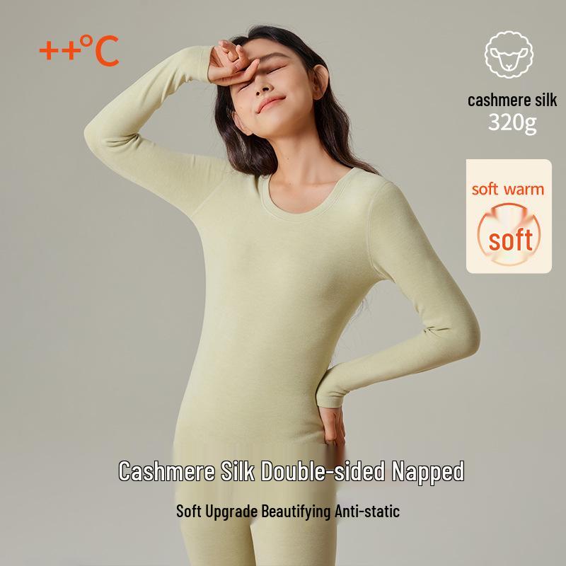 Set di Biancheria Intima Calda Foderata in Pile per Coppia: Calzamaglia Extra Spessa e Maglie a Manica Lunga in Cotone e Lana per Autunno e Inverno.