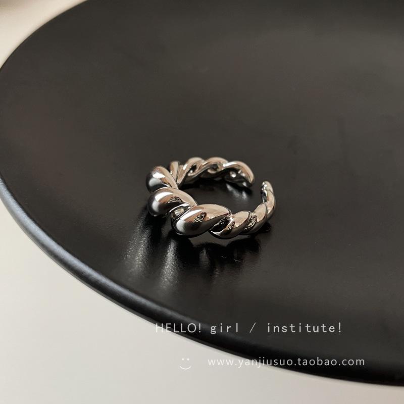 Geometric Stripe Women s Retro Stackable Twisted Open Band Hip Hop Creative Ring Adjustable Open