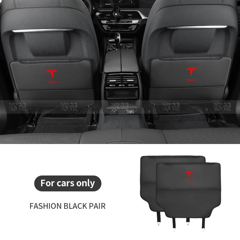 Für Tesla Model 3 Model Y Model S Model X Auto-Rücksitz-Aufbewahrungstasche Sitzrückseite Verschleißschutz Rückenlehnen-Schutz Anti-Kick-Pad