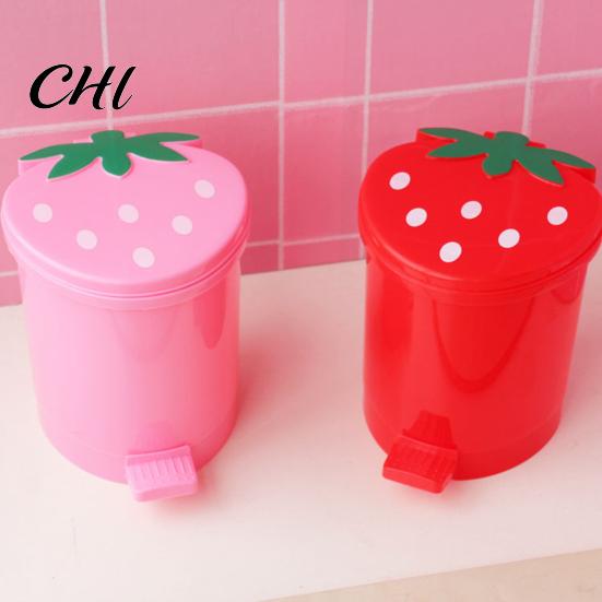 Secchio della Spazzatura Pattumiera Grande Capacità Buona Capacità di Carico Forma Raffinata Conveniente Alta Durabilità Contenitore per Rifiuti Decorativo Plastica Stile Fragola