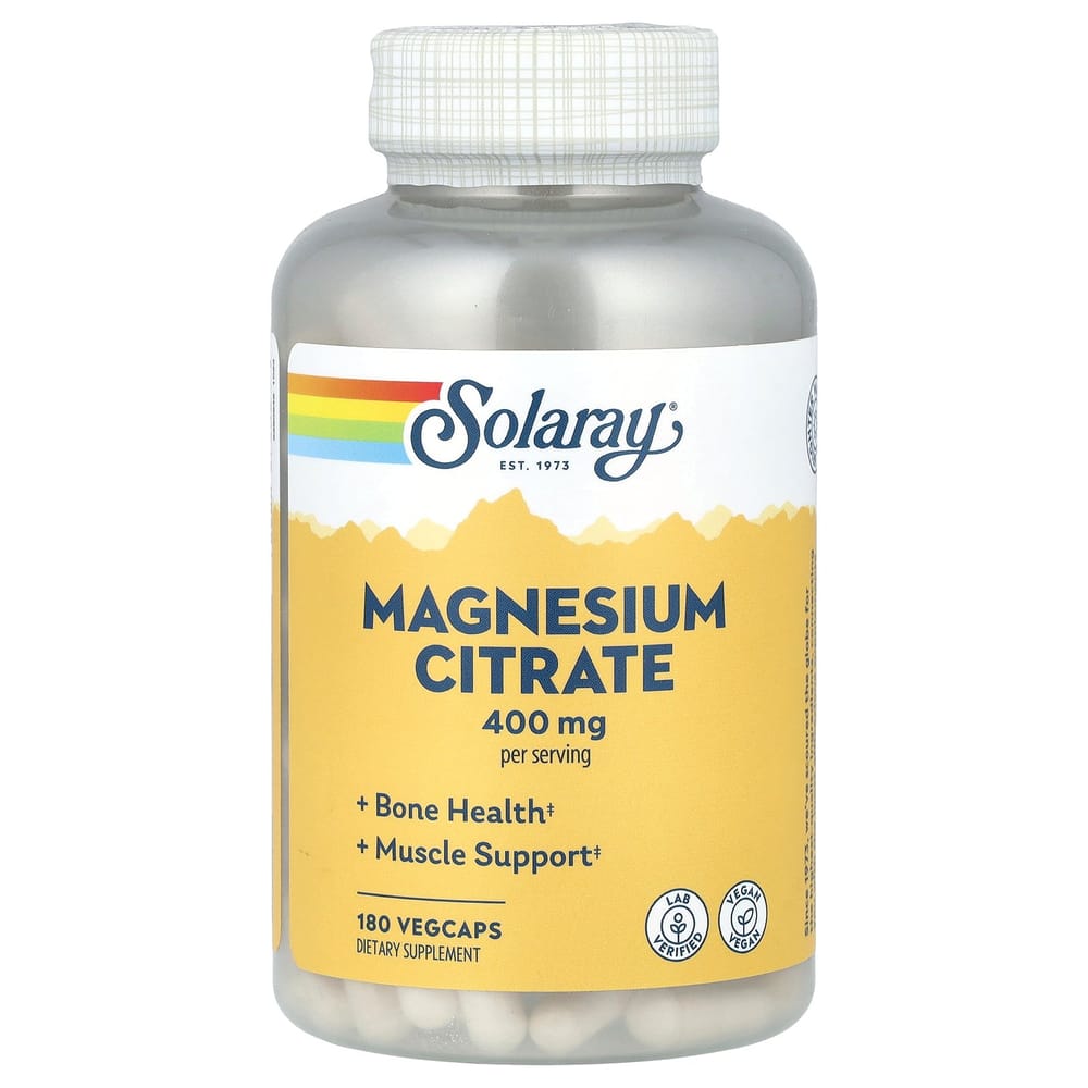 Solaray Hořčík Citrát 400 mg Zeleninové Kapsle 180 ks (133 mg v jedné kapsli)