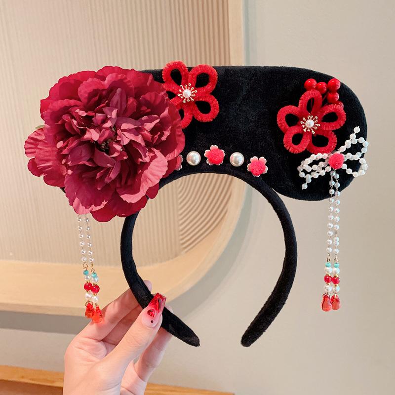 Čínské Tradiční Hanfu Cheongsam Čelenka Doplňky Starověká Princezna Gege Královský Dvůr Pokrývka Hlavy Fotografování Pokrývka Hlavy