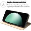 Coque de protection - BOOLING - pour Samsung Galaxy S23 FE - Cuir PU doré - Antichoc - Poche à cartes