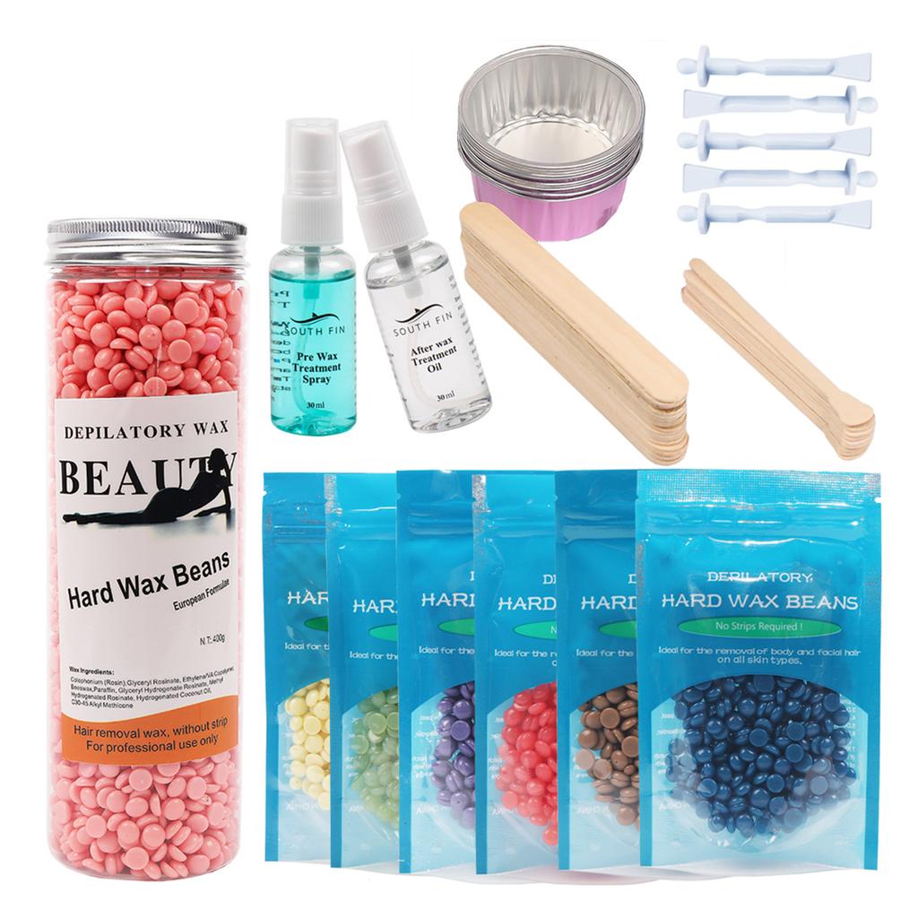 Buy Hair Removal Wax Beads Premium Set With 6 Bags Of For Bikini Armpit Legs Face Large Refill