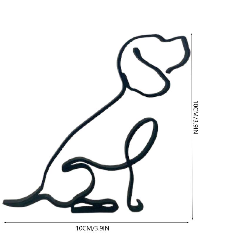 Metal Dog Art Sculpture Modern Abstract Minimalist Art Animal Ornaments Pet Dog Crafts Home Study Office Desktop Decoration