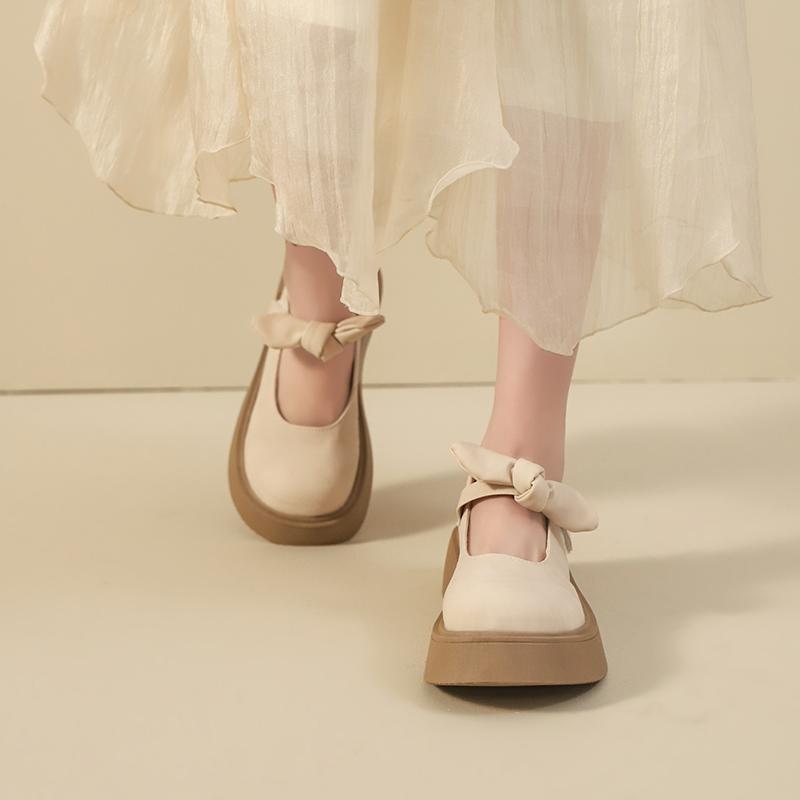 Fashion Shoes Woman 2025 All-Match Shallow Mouth Clogs Platform Bow-Knot Female Footwear Oxfords New Summer Creepers Butterfly Dress