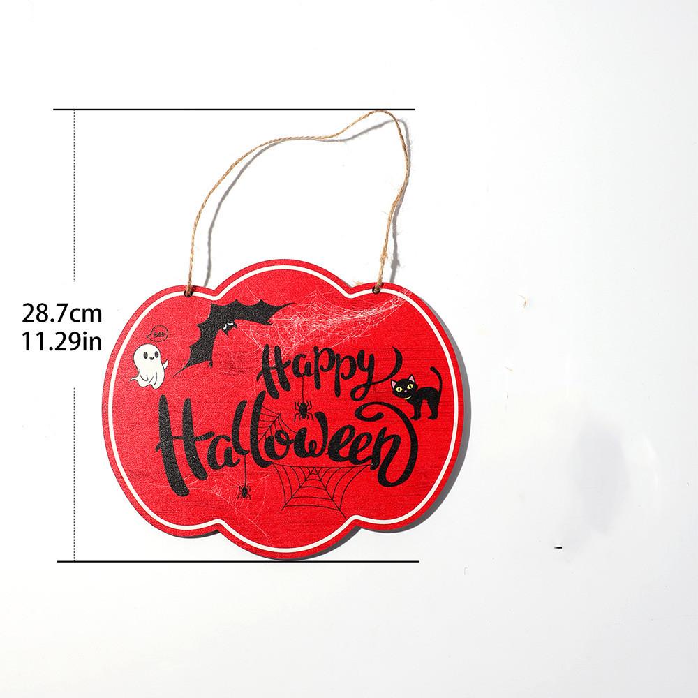 

Деревянная дверная табличка с украшениями на Хэллоуин, череп, тыква, праздничная дверная табличка с ведьмой, украшение из дерева, подвеска ручной работы