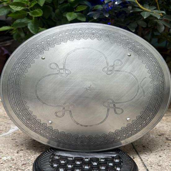 Aluminium Quarter Flower Engrave Circle Round Shield  Viking Wall Art