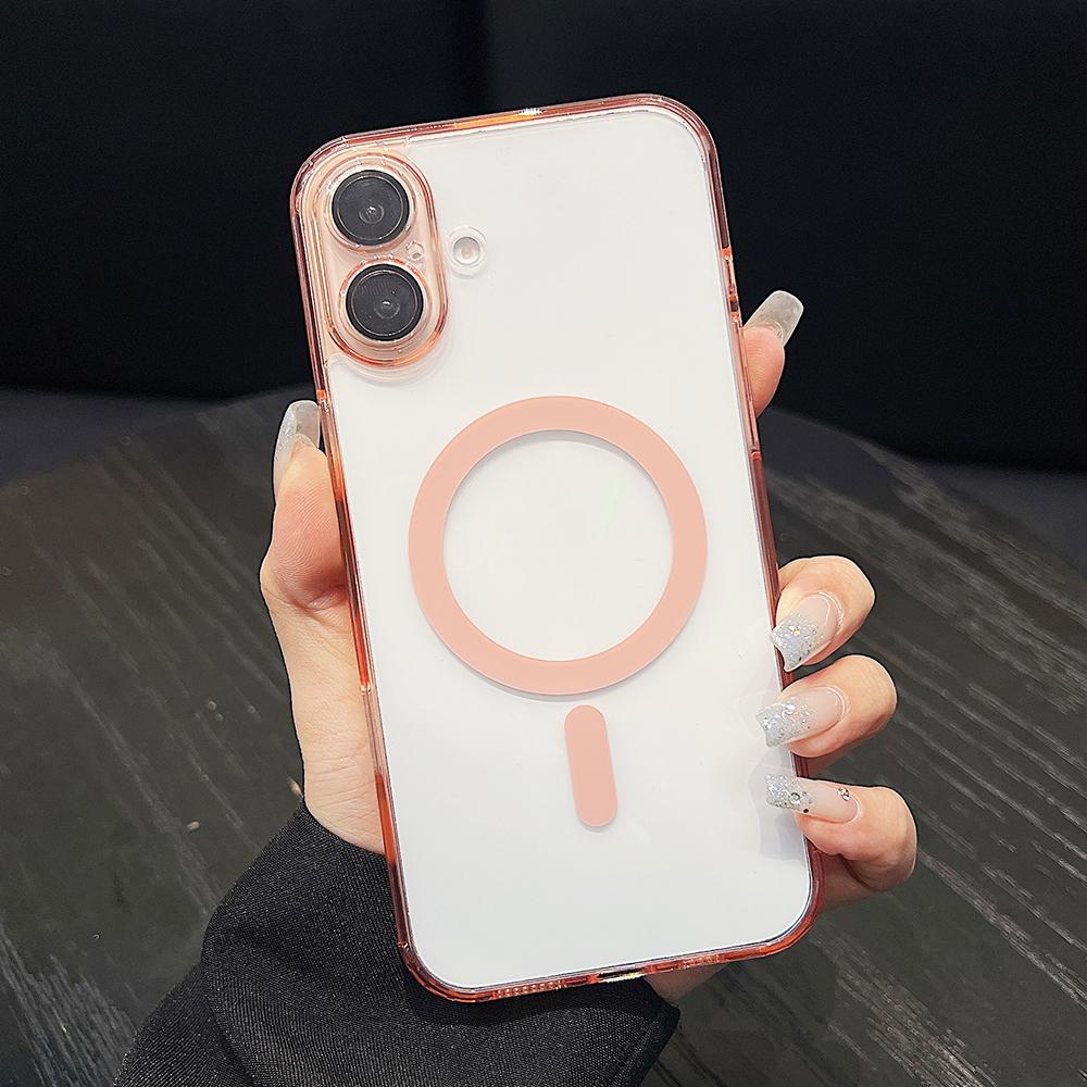Transparent Strong Magnetic Magsafe Case For iPhone 17 Air 16 15 14 13 12 11 Pro Max Plus Candy Color Hybrid Hard Soft Tpu Shell