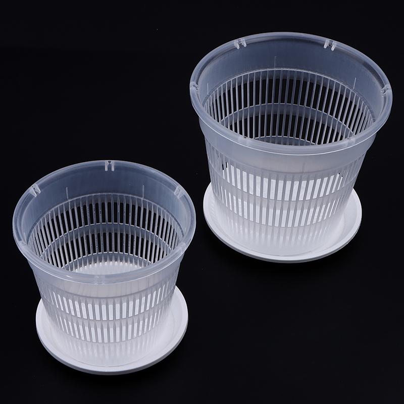 Mesh Pot Root Control Orchid Breathable Growth Container With Tray Drainage Hole Orchid Pot Garden Plastic Pot