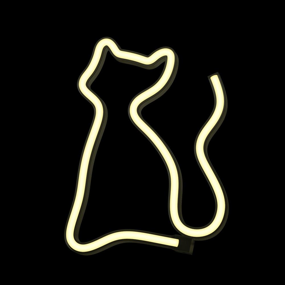 Neon Led Kot Ciepły Biały Bat + Usb Flne03 Forever Light