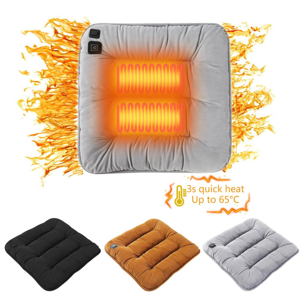 Car Heated Seats Cushion Washable Heated Pad Winter 12V Car USB Electric Heating Pad Fast Heating Seats Cushion