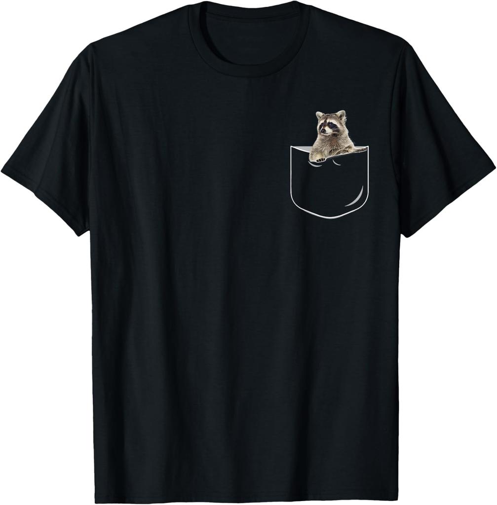 Pocket Raccoon Funny In Pocket Gift Cool Lover Animal Unisex T-Shirt 3