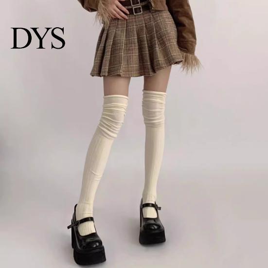 Chic Thigh High Socks Slouch Women Stretchy Over-the-knee Scrunch Long Breathable Over Knee Stockings for Boots Skirts Party Dating Street Wear