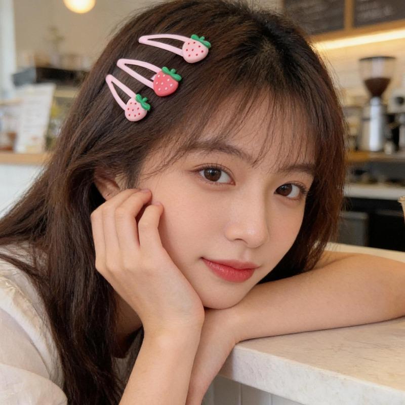 4-20pcs Cartoon Strawberry BB Clips Girl Heart Sweet Girl Side Clip Ins Versatile Cute Bangs Edge Clip Hair Clips