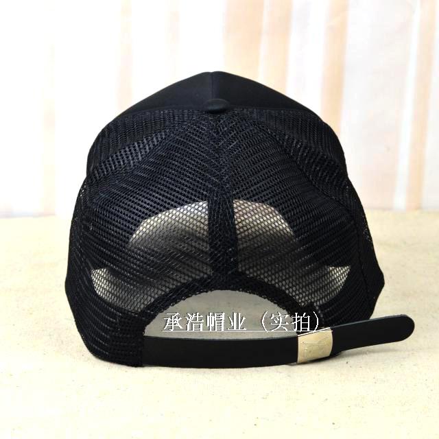 Large Mesh Leather Buckle Summer Curved Brim Baseball Cap Trendy Men And Women'S Light Board Black Large Mesh Hat