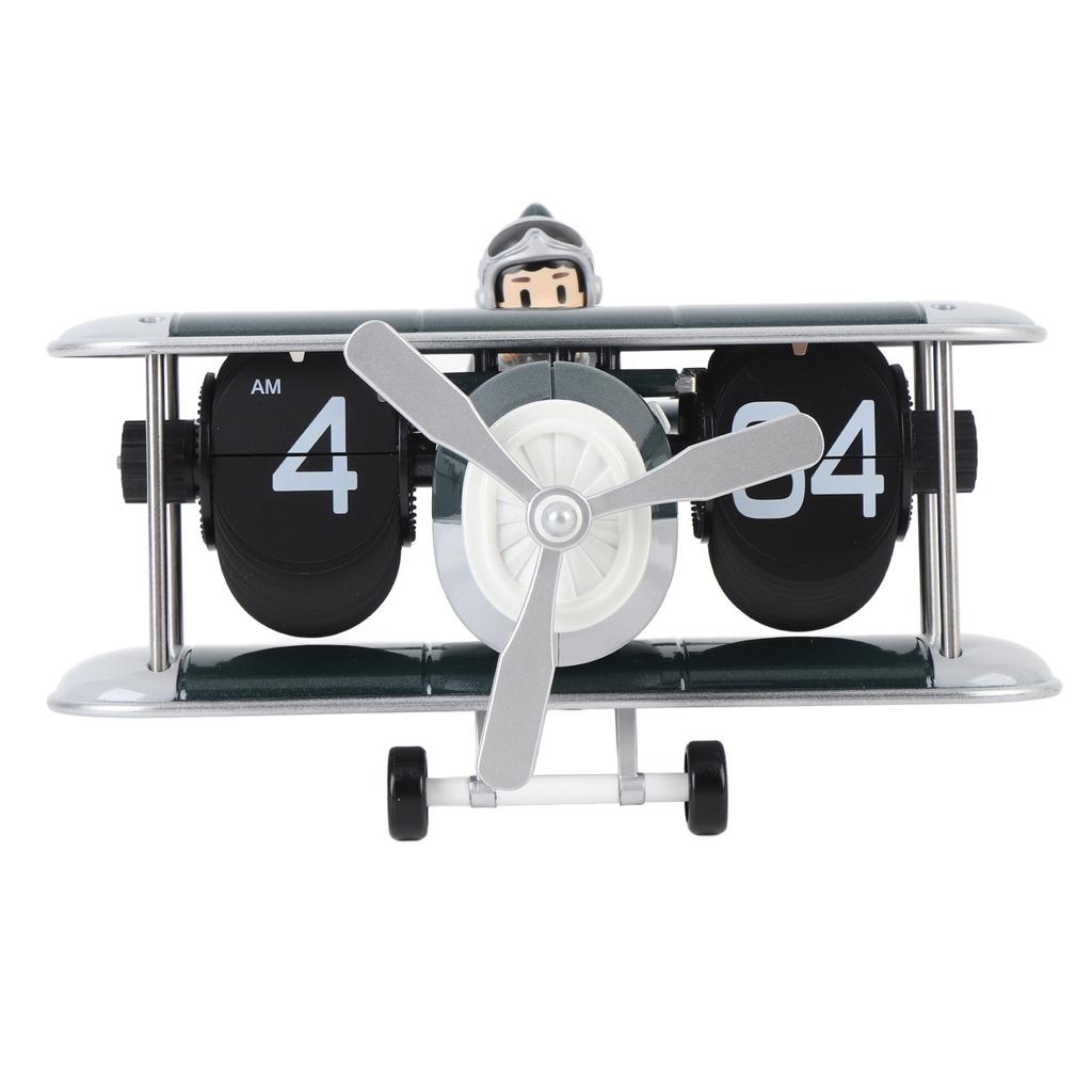 Flugzeug Klappuhr 12 Stunden Retro Batteriebetrieben Auto Flip Schreibtischuhr für Wohnzimmer Schlafzimmer