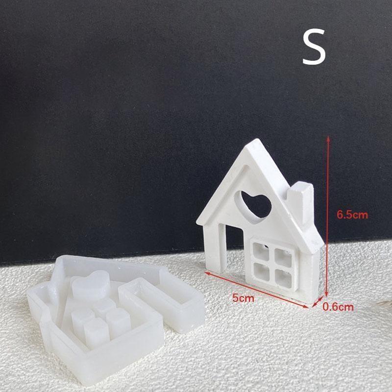 Light House Silicone Mold for Tea Light Holder Houses Concrete Moulds Casting Molds Crafts Decor Home Resin Mold Casting Mould(with Chimney)