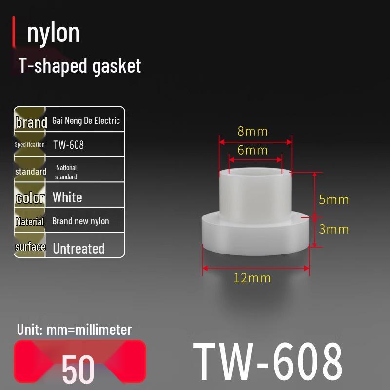 T-Shaped Nylon Gasket Ring Screw Shaft Sleeve with Concave-Convex Insulation Pad M2