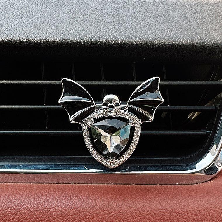 Skull Car Bat Perfume Clip Alloy Rhinestone Vent Air Freshener Car Interior