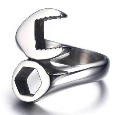Anello aperto in acciaio al titanio personalizzato anello punk