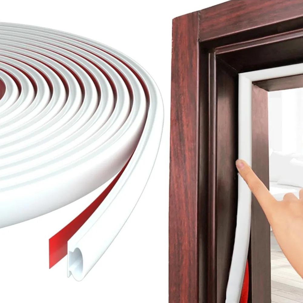 

1PC 1/3/6m Soundproofing Weather Stripping Windproof Door Seal Strip Rubber Self-adhesive Door Frame Insulation Household 1m білий