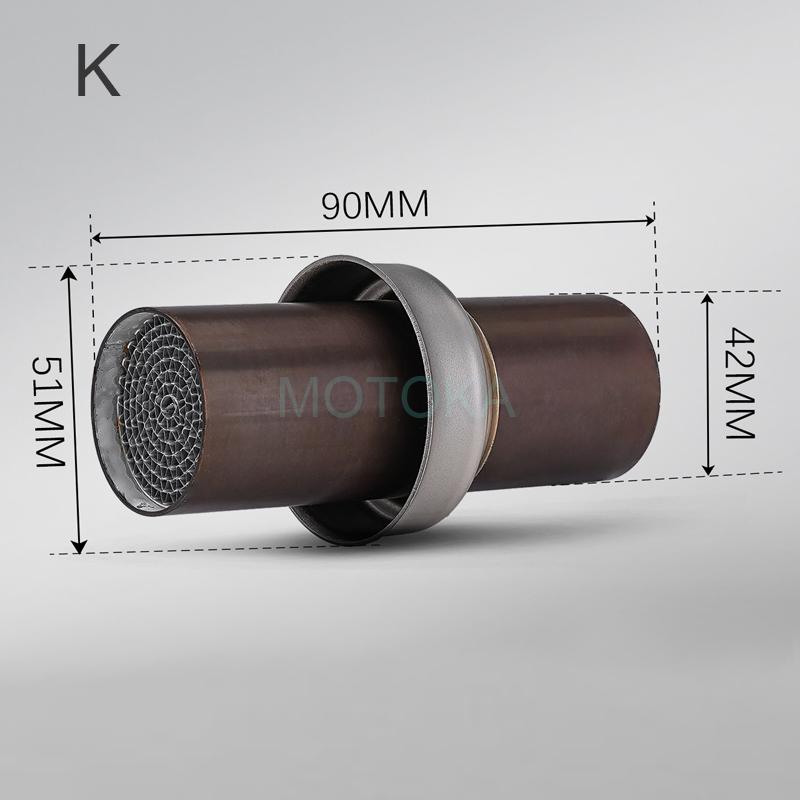 MOKALA SPEED Modified 51mm 60mm Muffler Honeycomb Catalyst Sound Eliminator Motorcycle Exhaust DB Killer