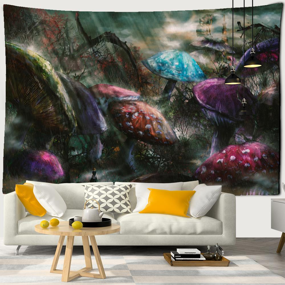 Yellow Dream Life Tree Tapestry Animation World Wall Hanging Tapestry Hippie Wall Decoration Wall Art Bohemian Home