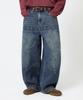 Trillion Star Hot Fix Balloon Fit Washed Denim Pants_3Color
