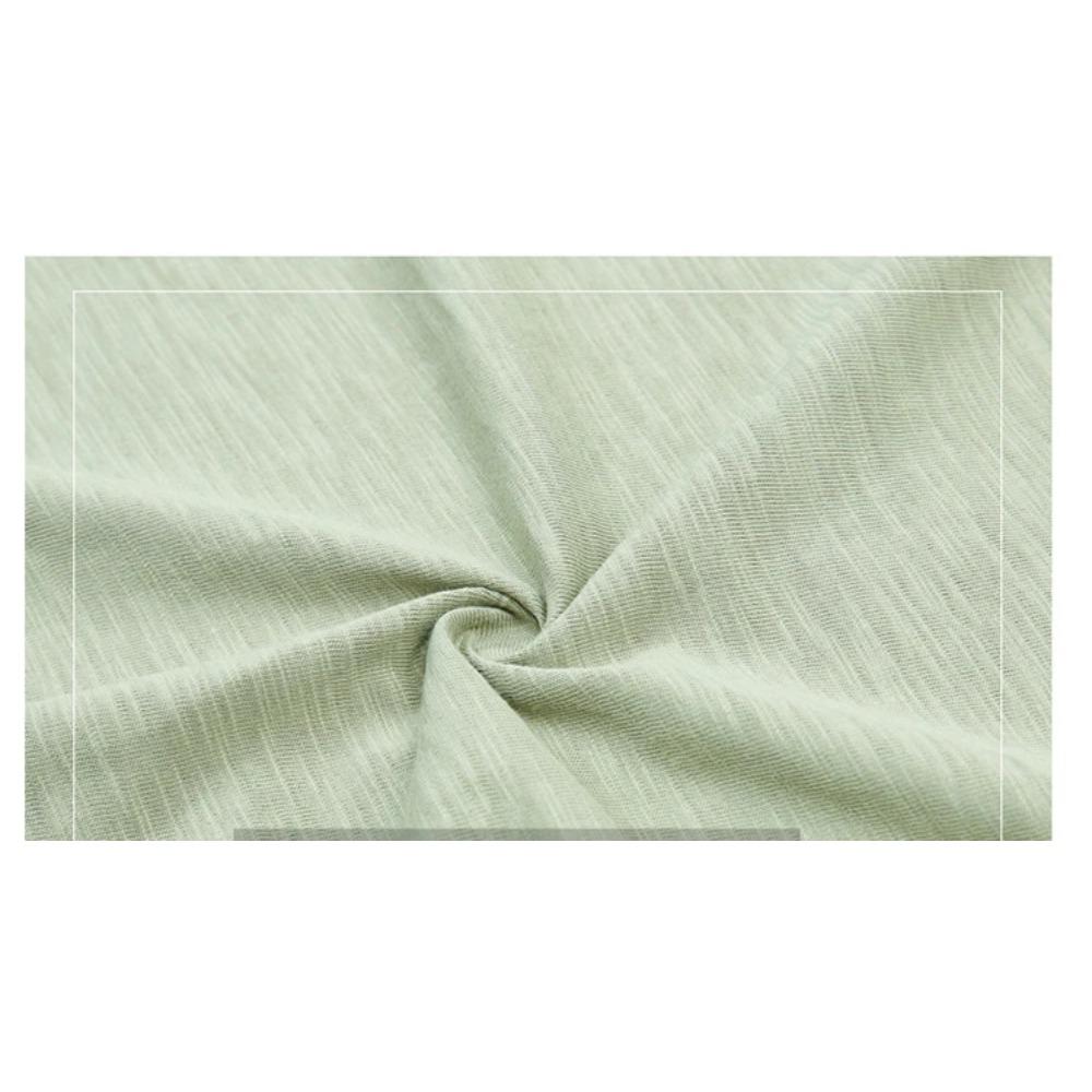 2025 Long Sleeve Spring Women Slub Cotton T Shirts Female Button Green V-Neck Solid Color T-shirt Coffee Korean Soft Loose Tops