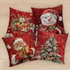 New Christmas Polyester Pillowcase - Holiday Decor for Living Room Sofa & Bedroom Cushion Cover