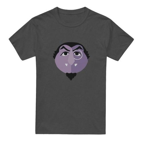 Sesame Street Unisex Adult Glower Count von Count Heather T-Shirt