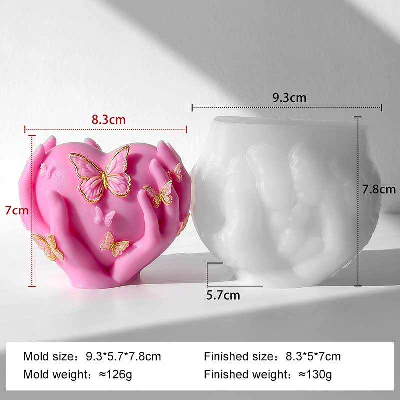 

3D Valentine s Day Hand Hold Heart Silicone Candle Mold DIY Butterfly Heart Gypsum Resin Form Mold Candle Making Supplies