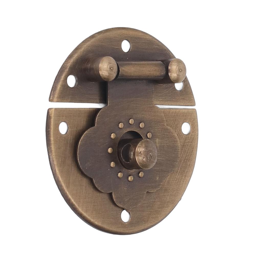 Round EmNaBossing Copper Hasp Retro Wooden Box Lock Clasp Decorative Hasps for Wedding Card Boxes Wine Boxes