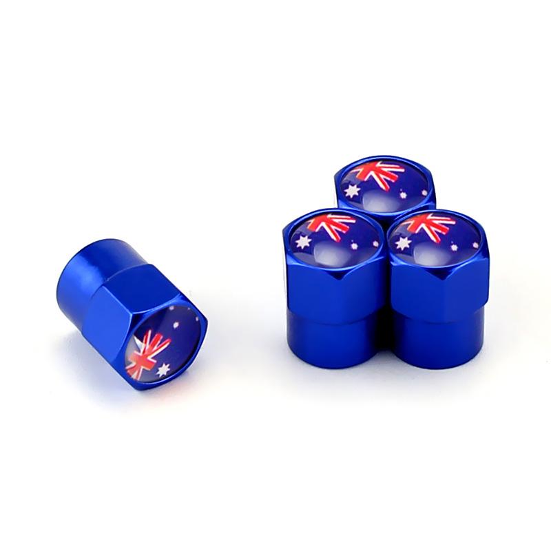 4PCS Australia Flag Car Wheel Tire Valve Caps Tyre Stem For Mazda Volkswagen Ford MG Skoda Toyota BMWi Hyundai Kia Tesla Subaru