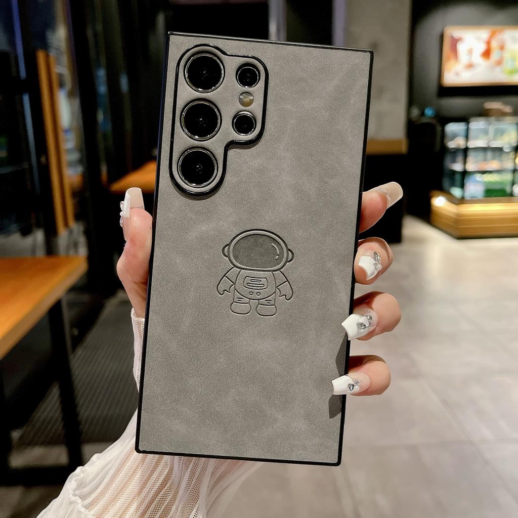 Suitable for Samsung S25ultra Lambskin Astronaut S24U Mobile Phone Case Magnetic S23 Fe Cartoon S22