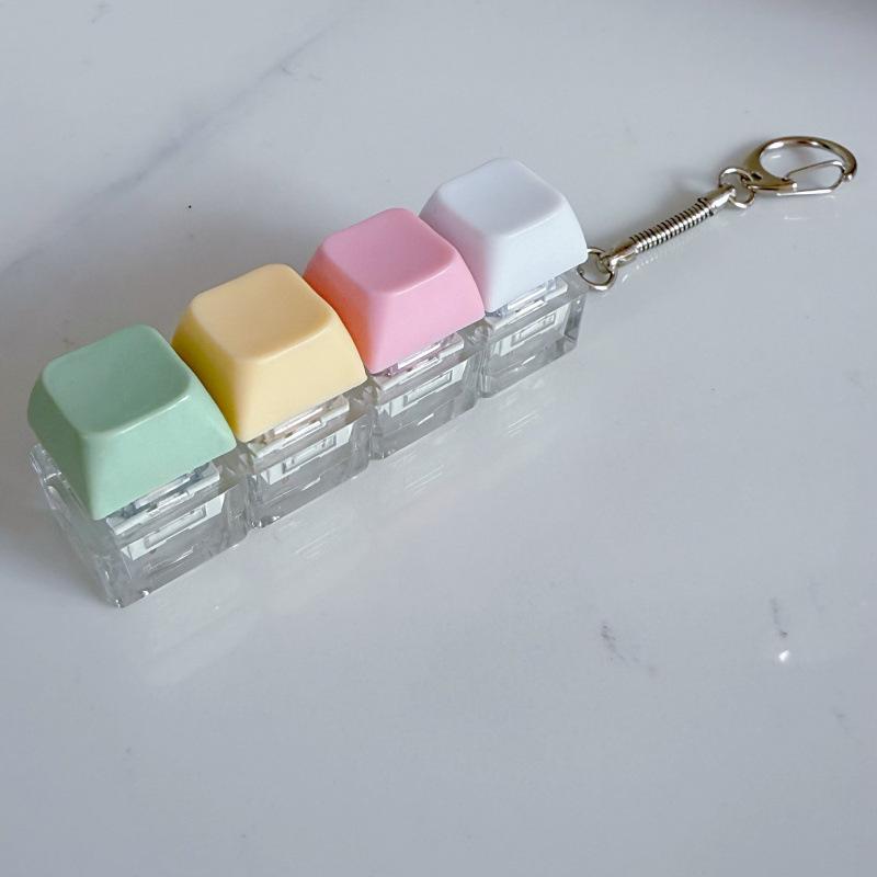 Macaron Keycap Button Keychain: Creative Keyboard Pendant Toy