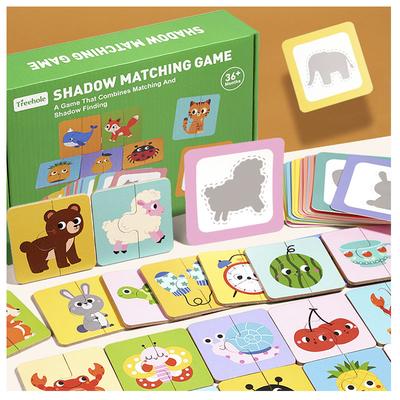 Wooden Montessori Find Shape Toys Animal Fruit Shadow Pairing Shape Puzzle Logical Thinking Game Educational Toys For Children