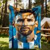 1pc Argentina Messi Outdoor Blanket Lightweight Flannel, Soft & Warm, All-Season Use for Sofa, Outdoor, Camping, Living Room, Office002