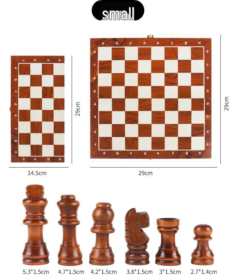 Solid Wood Foldable Double Queen Chess Set for Adults & Children