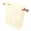 Slim Laundry Basket Foldable Space Saving Sturdy PP Plastic Narrow Clothes Hamper for Bathroom Corner Crm White