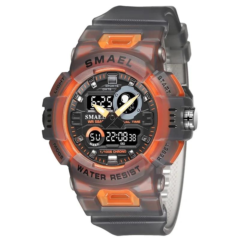SMAEL Digital Watch LED 50m Waterproof Military Wristwatch Male Clocks Mens Watches Stopwatches Alarm Clock Sport Watches 8063