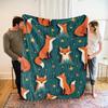 Cozy Fox & Stars flannelBlanket - Soft High-Definition Digital Print, All-Season Machine Washable Throw for Bed, Couch, or Gift