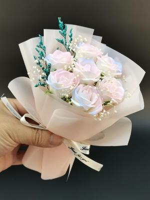 Mini Bouquet Soap Flowers: Preserved Roses for Graduation, Decor, & Party Favors