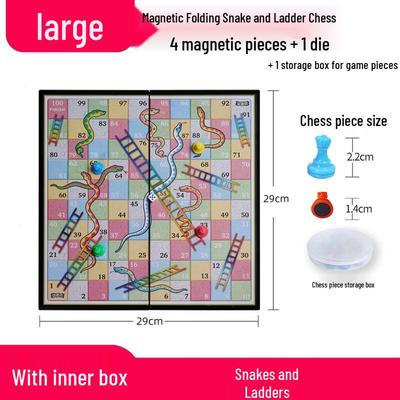 Portable Magnetic 2-in-1 Board Game Set (Go-Moku & Snakes and Ladders)