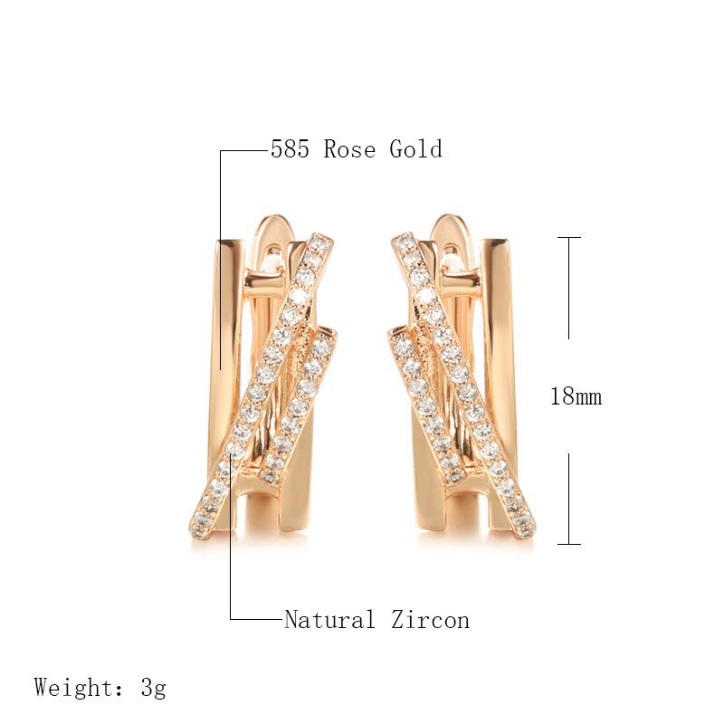 Fashion Innovative Design Natural Zircon Drop Earrings Women  Rose Gold Color Romantic Crystal Gift Daily Fine Jewelry